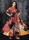 Red And Black Colour Fancy Latest Designer Fancy Ethnic Wear Masloon Silk Anarkali Gown Collection 14